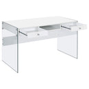  Coaster Furniture Dobrev 800829 48-inch 2-Drawer Writing Desk - White High Gloss IMAGE 2