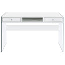  Coaster Furniture Dobrev 800829 48-inch 2-Drawer Writing Desk - White High Gloss IMAGE 3
