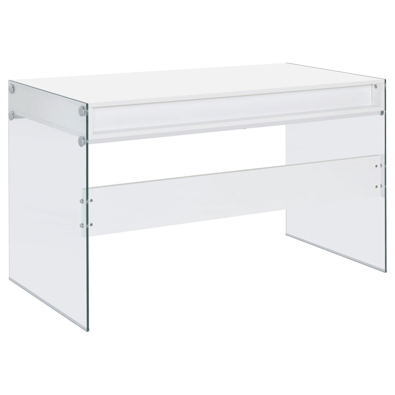  Coaster Furniture Dobrev 800829 48-inch 2-Drawer Writing Desk - White High Gloss IMAGE 6