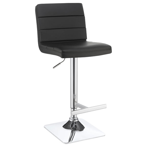  Coaster Furniture Bianca 120695 Upholstered Adjustable Bar Stool - Black (Set of 2) IMAGE 1