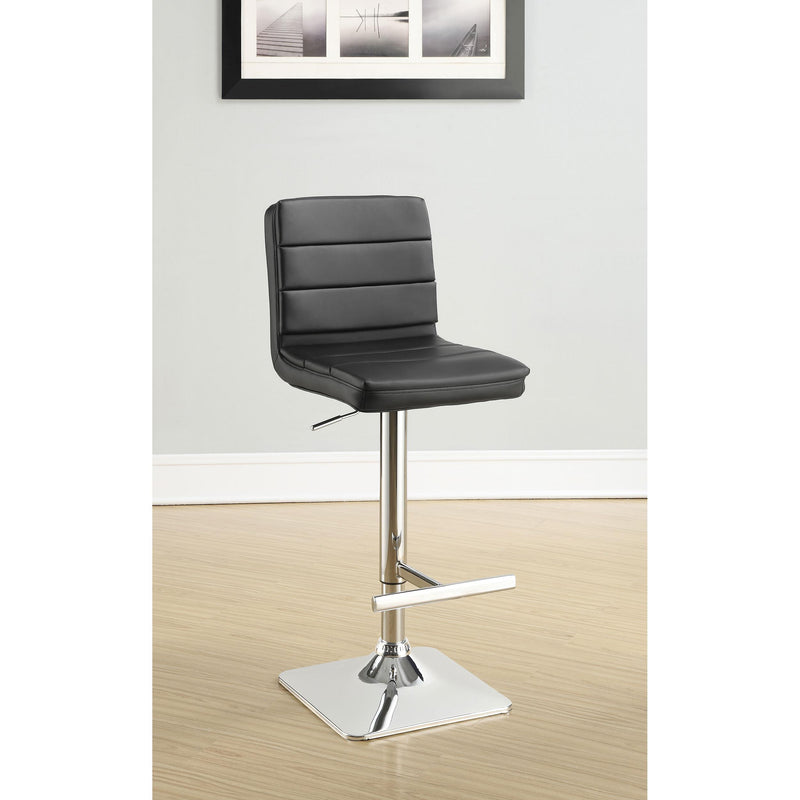  Coaster Furniture Bianca 120695 Upholstered Adjustable Bar Stool - Black (Set of 2) IMAGE 6