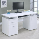  Coaster Furniture Tracy 800108 55-inch 2-Drawer Office Computer Desk - White IMAGE 8