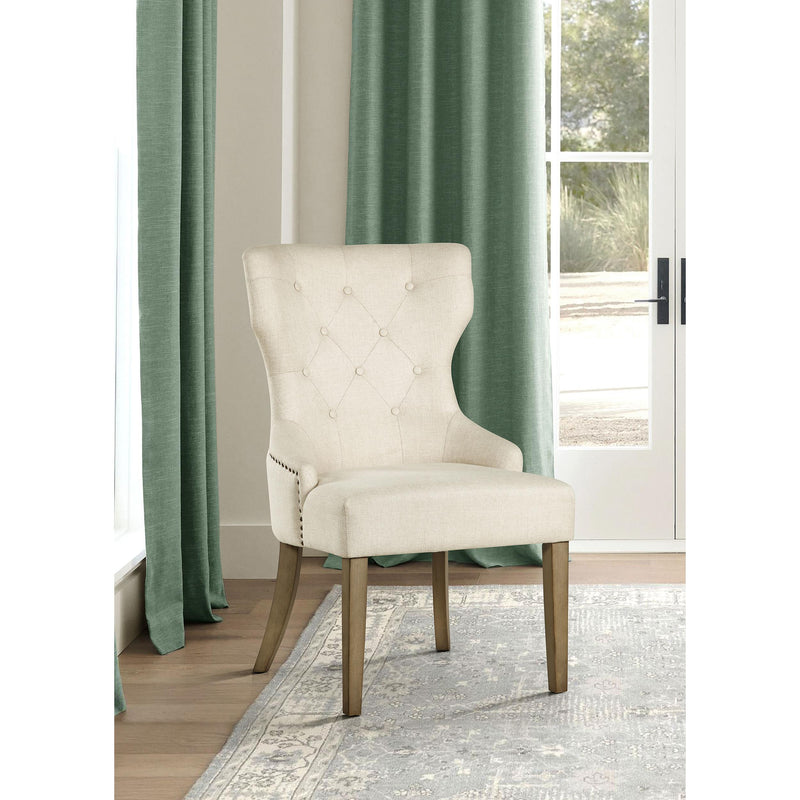  Coaster Furniture Baney 104507 Tufted Upholstered Dining Chair - Beige and Rustic Grey IMAGE 9