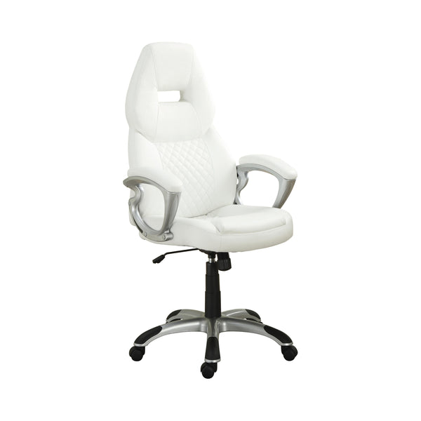  Coaster Furniture Bruce 800150 Upholstered Adjustable Home Office Desk Chair - White IMAGE 1
