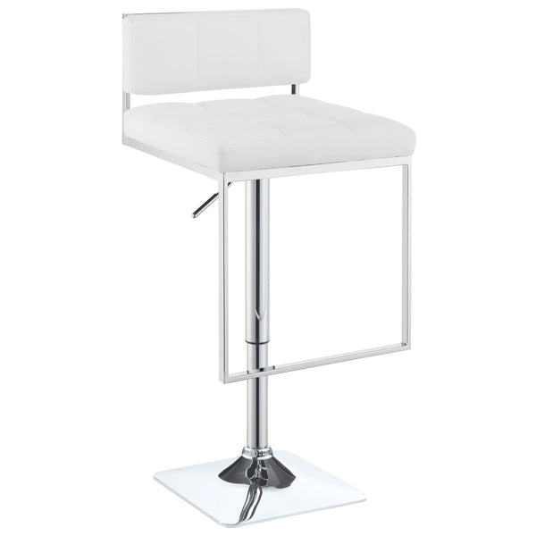  Coaster Furniture Alameda 100193 Adjustable Bar Stool - Chrome and White IMAGE 1
