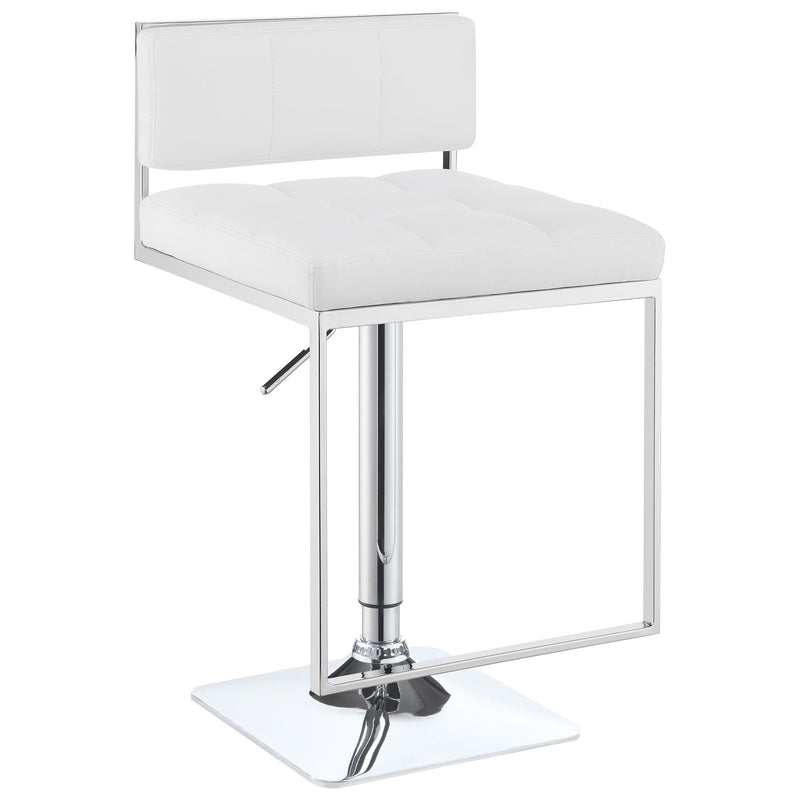  Coaster Furniture Alameda 100193 Adjustable Bar Stool - Chrome and White IMAGE 2