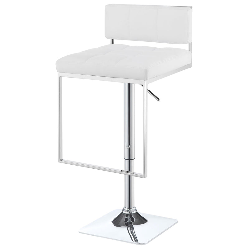  Coaster Furniture Alameda 100193 Adjustable Bar Stool - Chrome and White IMAGE 3