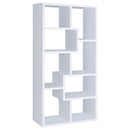  Coaster Furniture Theo 800136 71-inch 7-shelf Bookshelf - White IMAGE 1