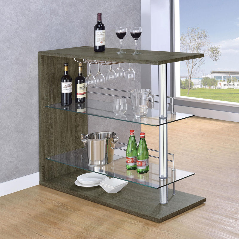  Coaster Furniture Prescott 100156 Rectangular Home Bar Table - Weathered Grey IMAGE 5