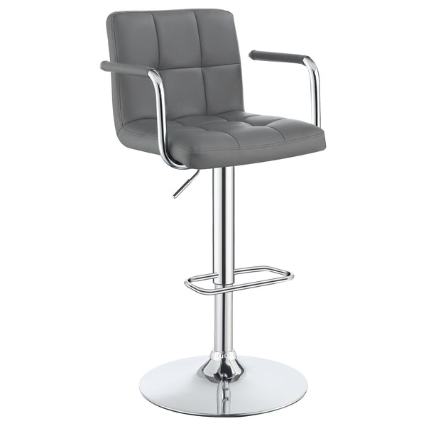  Coaster Furniture Palomar 121096 Adjustable Height Bar Stool - Grey and Chrome IMAGE 1