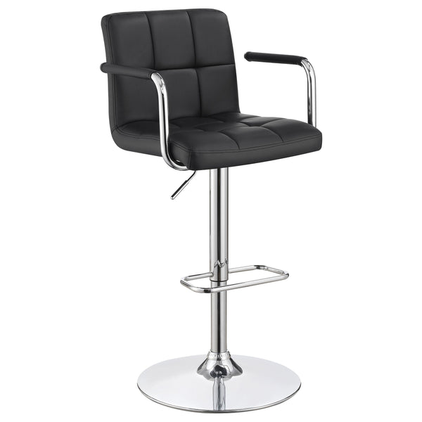  Coaster Furniture Palomar 121095 Adjustable Height Bar Stool - Black and Chrome IMAGE 1