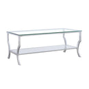  Coaster Furniture Saide 720338 Rectangular Glass Top Coffee Table - Chrome IMAGE 1
