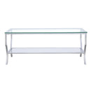  Coaster Furniture Saide 720338 Rectangular Glass Top Coffee Table - Chrome IMAGE 2