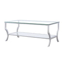  Coaster Furniture Saide 720338 Rectangular Glass Top Coffee Table - Chrome IMAGE 3