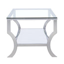  Coaster Furniture Saide 720338 Rectangular Glass Top Coffee Table - Chrome IMAGE 4
