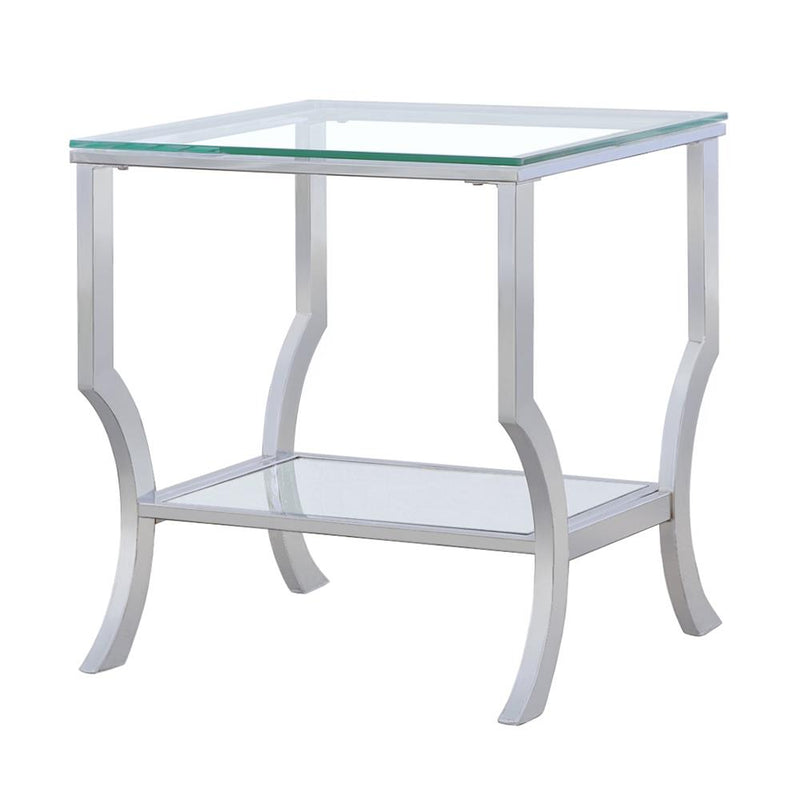  Coaster Furniture Saide 720337 Square Glass Top Side End Table - Chrome IMAGE 3