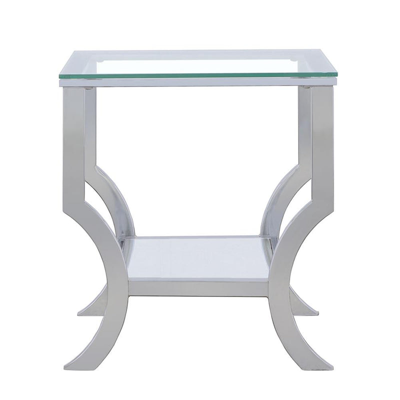  Coaster Furniture Saide 720337 Square Glass Top Side End Table - Chrome IMAGE 4