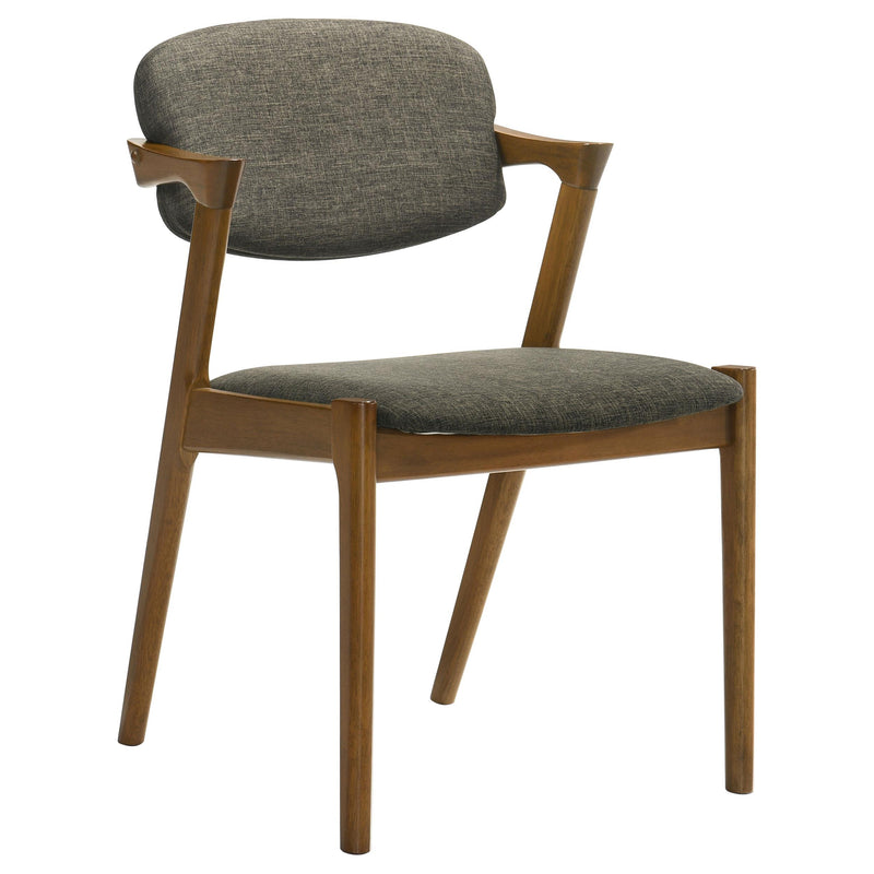  Coaster Furniture Malone 105352 Padded Wood Dining Arm Chair - Dark Walnut (Set of 2) IMAGE 1