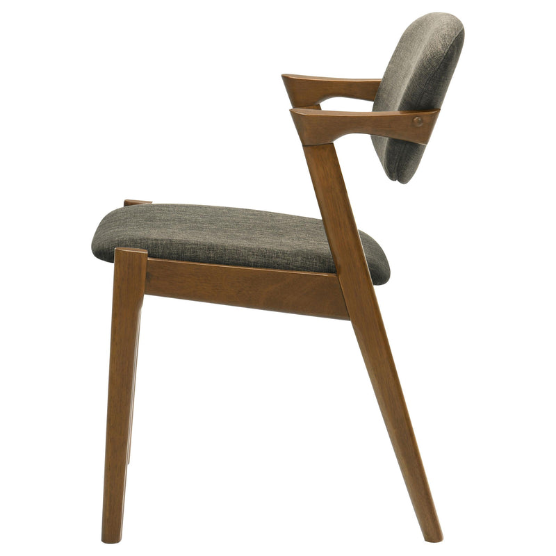  Coaster Furniture Malone 105352 Padded Wood Dining Arm Chair - Dark Walnut (Set of 2) IMAGE 4
