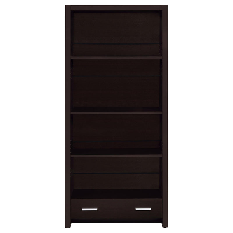  Coaster Furniture Skylar 800905 71-inch 5-shelf Bookcase with Drawer - Cappuccino IMAGE 3