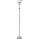  Coaster Furniture Archie 901193 71-inch Frosted Torchiere Floor Lamp - Brushed Steel IMAGE 1