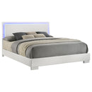  Coaster Furniture Felicity 203500KE Wood Eastern King LED Panel Bed - White High Gloss IMAGE 2