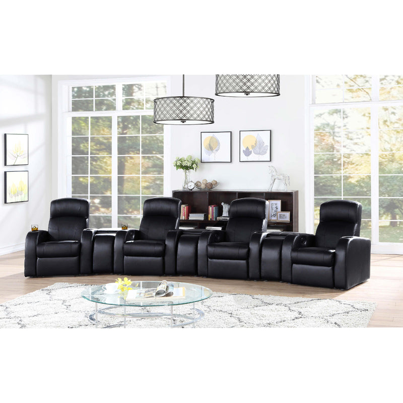  Coaster Furniture Cyrus 600002 Upholstered Home Theater Storage Wedge Console - Black IMAGE 5