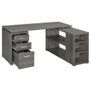  Coaster Furniture Yvette 800518 60-inch 3-Drawer L-Shape Computer Desk - Weathered Grey IMAGE 2
