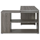  Coaster Furniture Yvette 800518 60-inch 3-Drawer L-Shape Computer Desk - Weathered Grey IMAGE 5