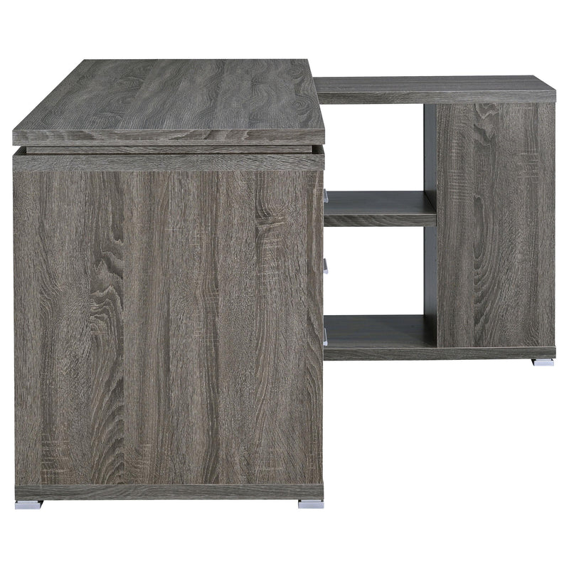  Coaster Furniture Yvette 800518 60-inch 3-Drawer L-Shape Computer Desk - Weathered Grey IMAGE 8