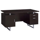  Coaster Furniture Lawtey 801521 60-inch 2-Drawer Office Computer Desk - Cappuccino IMAGE 1