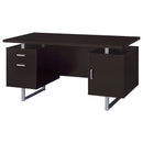  Coaster Furniture Lawtey 801521 60-inch 2-Drawer Office Computer Desk - Cappuccino IMAGE 4