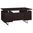  Coaster Furniture Lawtey 801521 60-inch 2-Drawer Office Computer Desk - Cappuccino IMAGE 6
