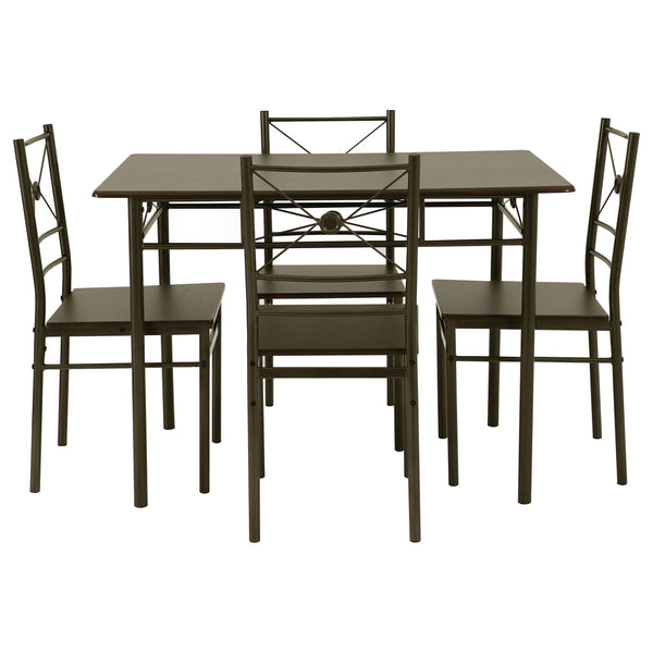  Coaster Furniture Anna 100033 5-piece Rectangular Dining Table Set - Dark Bronze IMAGE 1