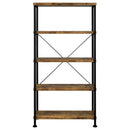 Coaster Furniture Analiese 801542 63-inch 4-shelf Bookshelf - Rustic Nutmeg IMAGE 2