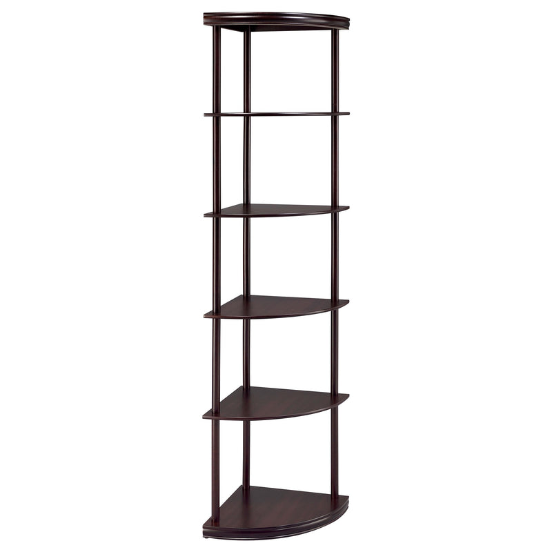  Coaster Furniture Bonwick 800279 72-inch 5-shelf Corner Bookshelf - Cappuccino IMAGE 1
