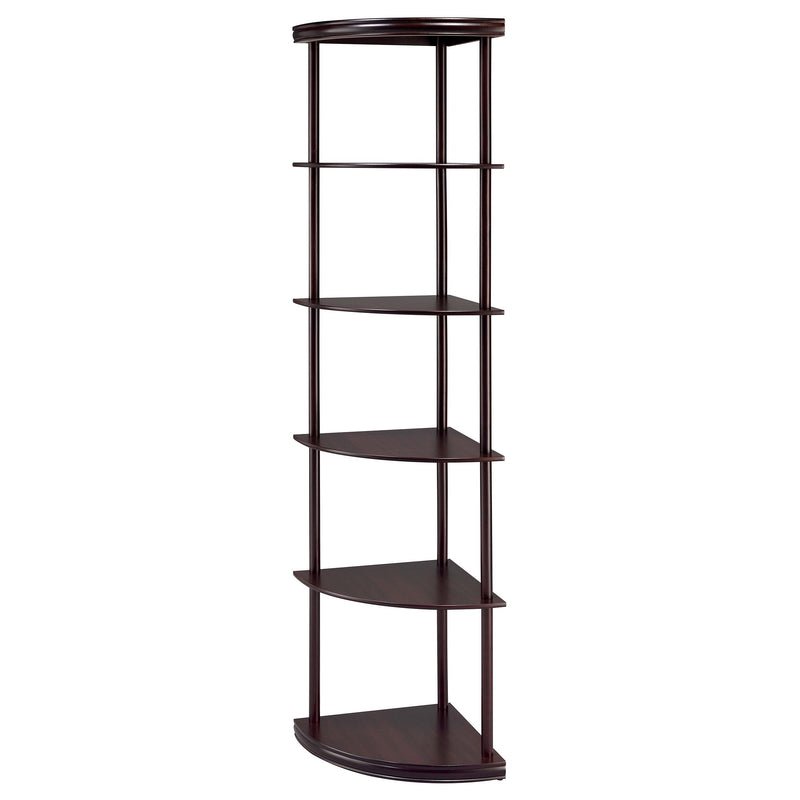  Coaster Furniture Bonwick 800279 72-inch 5-shelf Corner Bookshelf - Cappuccino IMAGE 3