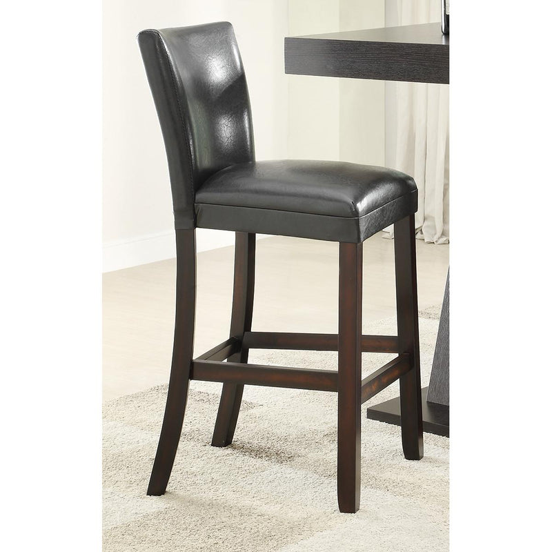  Coaster Furniture Alberton 100056 Leatherette Upholstered Bar Chair - Black (Set of 2) IMAGE 2