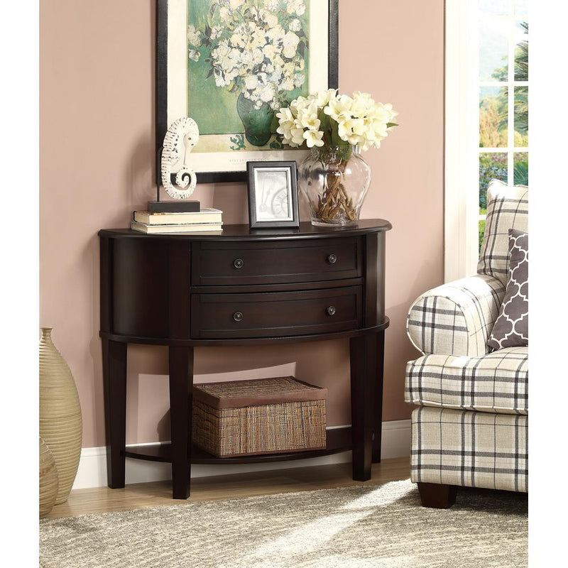 Coaster Furniture Diane 950156 2-Drawer Demilune Entryway Console Table - Cappuccino IMAGE 6