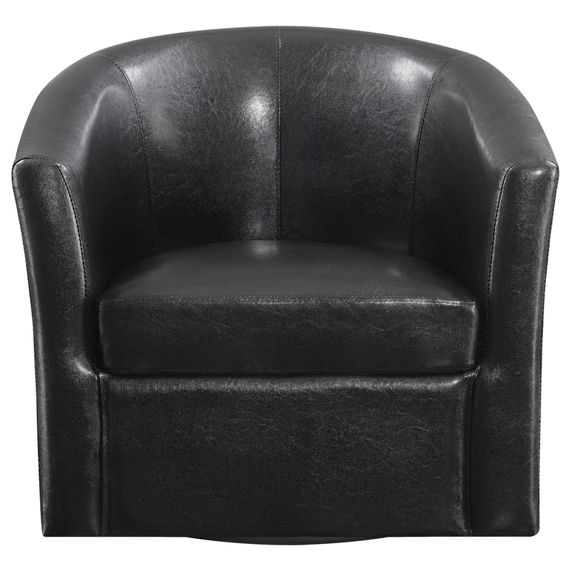  Coaster Furniture Turner 902098 Upholstered Barrel Back Swivel Chair - Dark Brown IMAGE 2