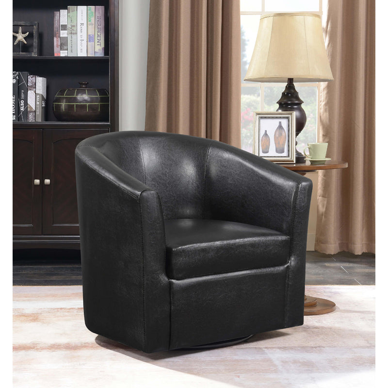  Coaster Furniture Turner 902098 Upholstered Barrel Back Swivel Chair - Dark Brown IMAGE 7