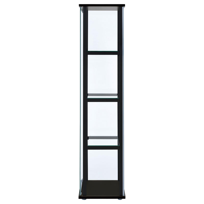  Coaster Furniture Cyclamen 950171 4-shelf Clear Glass Curio Display Cabinet - Black IMAGE 4
