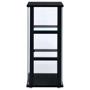  Coaster Furniture Cyclamen 950179 3-shelf Clear Glass Curio Display Cabinet - Black IMAGE 4