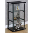  Coaster Furniture Cyclamen 950179 3-shelf Clear Glass Curio Display Cabinet - Black IMAGE 7
