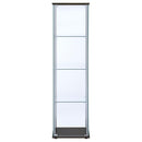  Coaster Furniture Bellatrix 950172 4-shelf Clear Glass Curio Cabinet - Cappuccino IMAGE 2