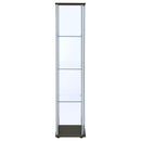  Coaster Furniture Bellatrix 950172 4-shelf Clear Glass Curio Cabinet - Cappuccino IMAGE 8