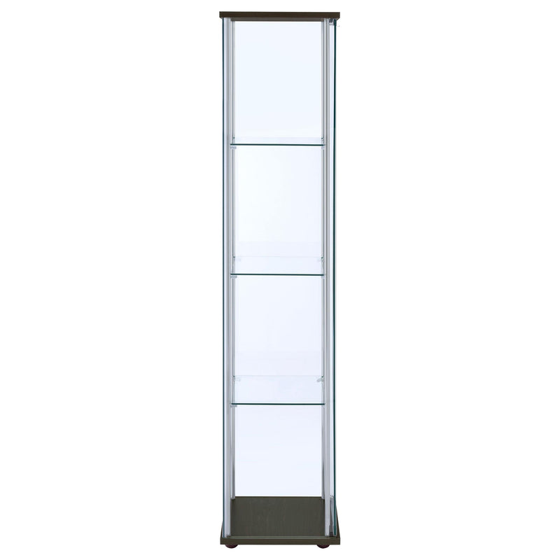  Coaster Furniture Bellatrix 950172 4-shelf Clear Glass Curio Cabinet - Cappuccino IMAGE 8
