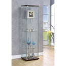  Coaster Furniture Bellatrix 950172 4-shelf Clear Glass Curio Cabinet - Cappuccino IMAGE 9