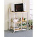  Coaster Furniture Kelvin 2506 2-shelf Mobile Kitchen Cart - Natural Brown and White IMAGE 1