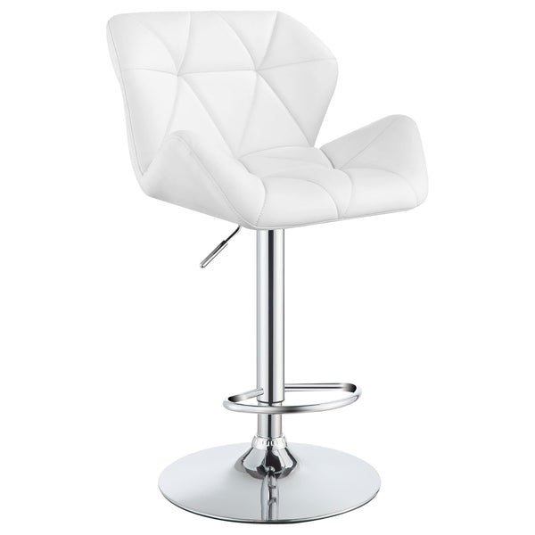  Coaster Furniture Berrington 100424 Upholstered Adjustable Bar Stool - White (Set of 2) IMAGE 1